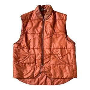 Vintage 70’s vest small mens orange full zip unisex